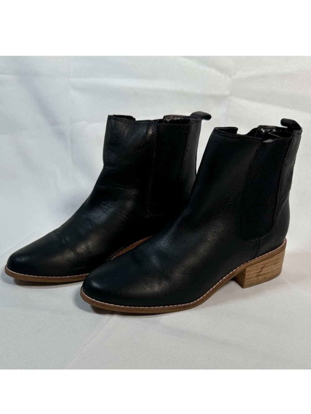 GAP Black Faux Leather Chelsea Ankle Boots Size 7 | Block Heel